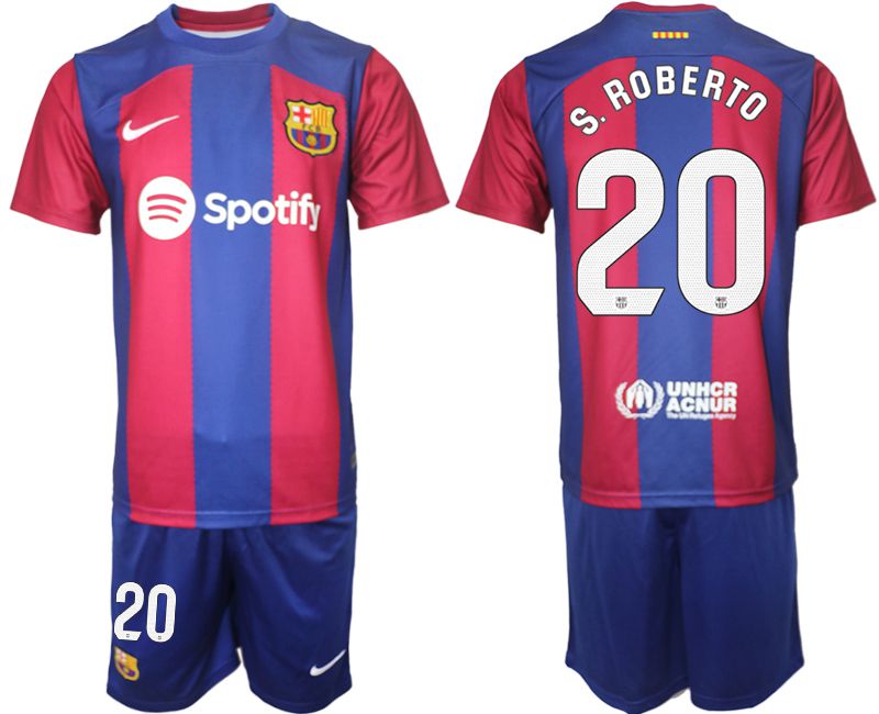 Men 2023-2024 Club Barcelona home red #20 Soccer Jersey